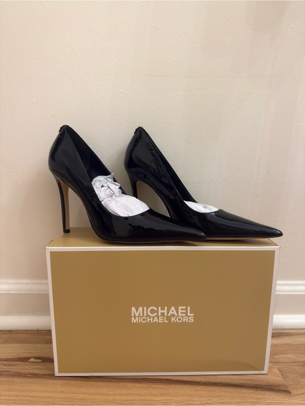 Michael Kors Black Patent Pointed-Toe Stiletto Pumps